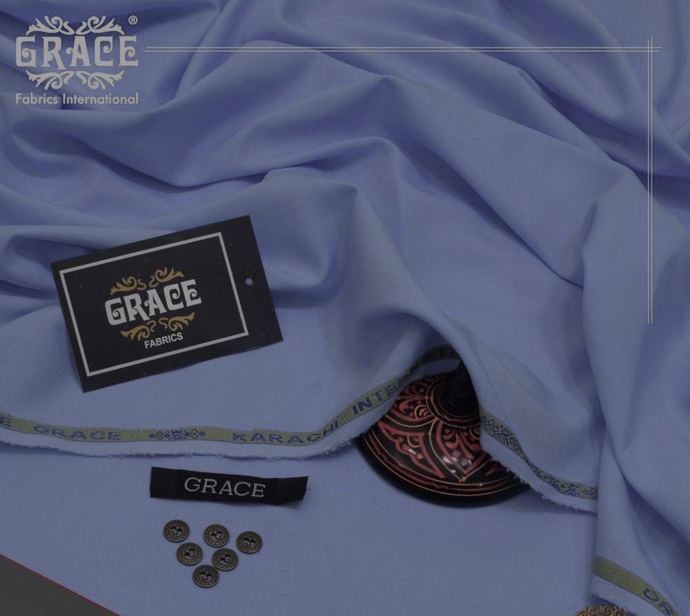 Men's Plain Blue Wash & Wear Suit Unstitched