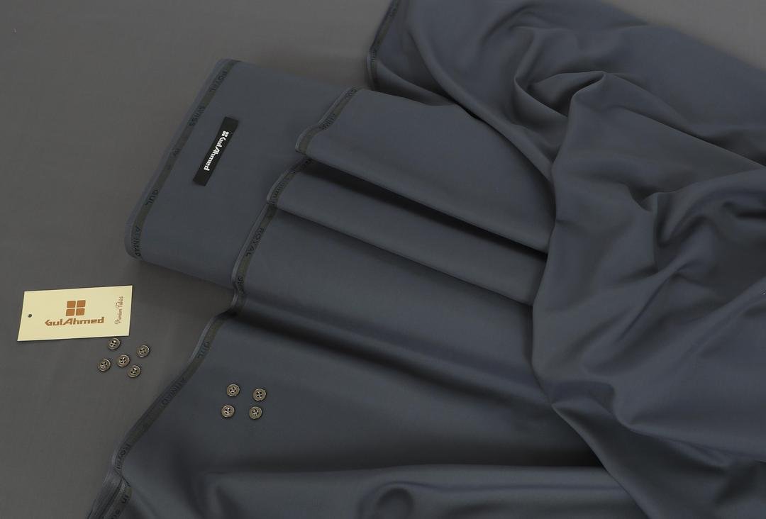 Men's Grey Wash & Wear Plain Suit Fabric 4m Gul Ahmad