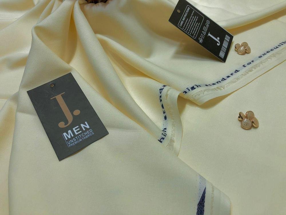 Men's Wash & Wear Plain Suit Off-White Summer